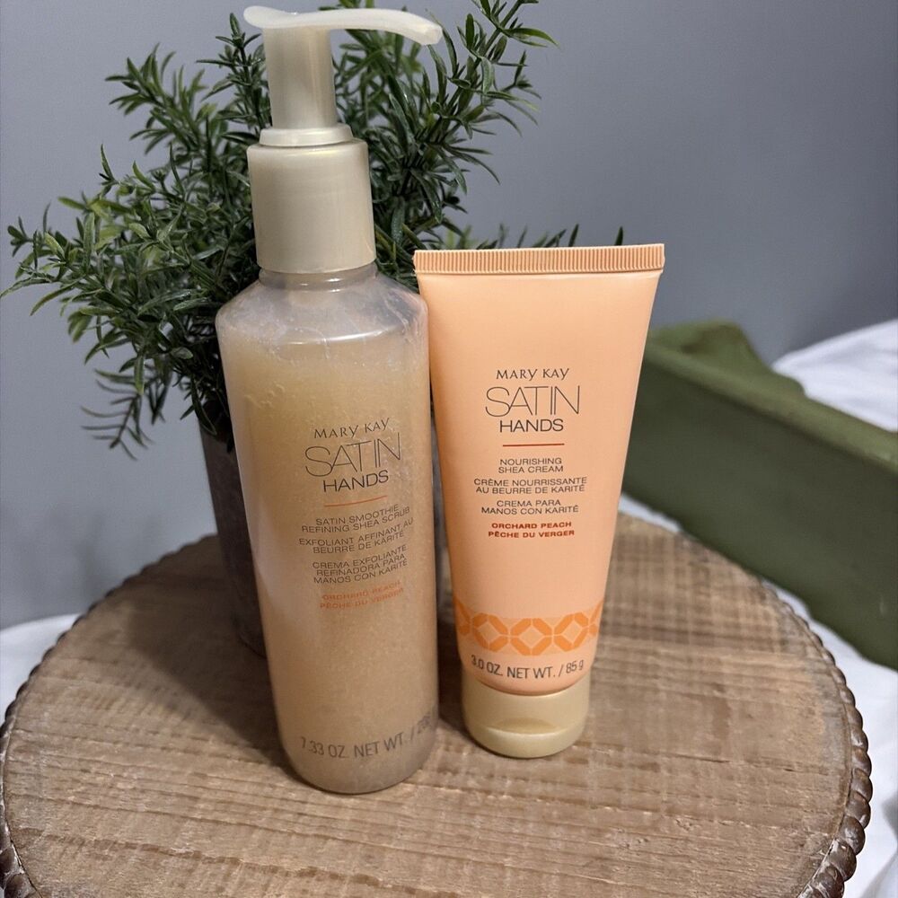 Mary Kay Satin Hands Hand Care Set Scrub, Moisturizer & Shea Cream 7.3/3/2.1 oz